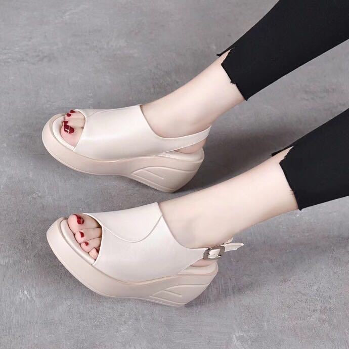 Sandalias de Plataforma Cuero Suave Aura Horizonte, Estilo y Comodidad Superior Todo el Día