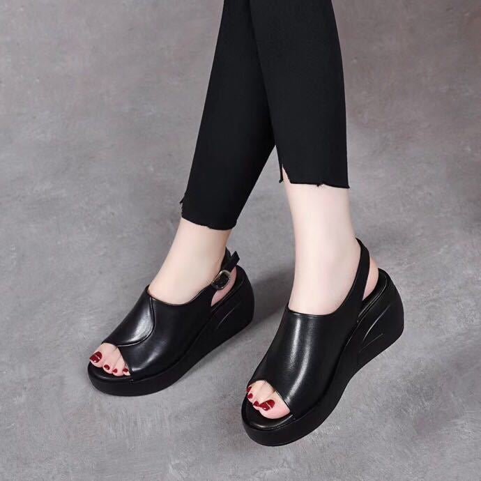 Sandalias de Plataforma Cuero Suave Aura Horizonte, Estilo y Comodidad Superior Todo el Día