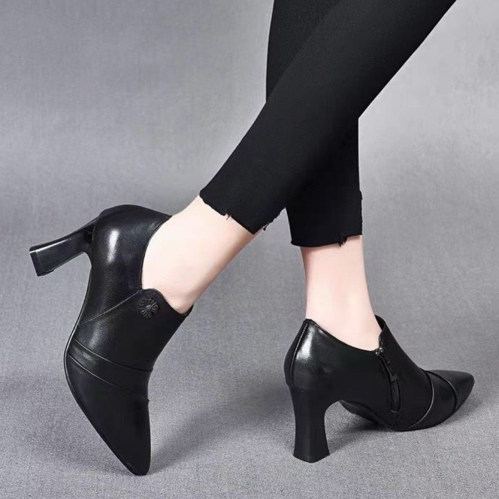 Tacones Altos Cuero Suave Aurora Prisma Íntegro, Elevación Cómoda Todo el Día