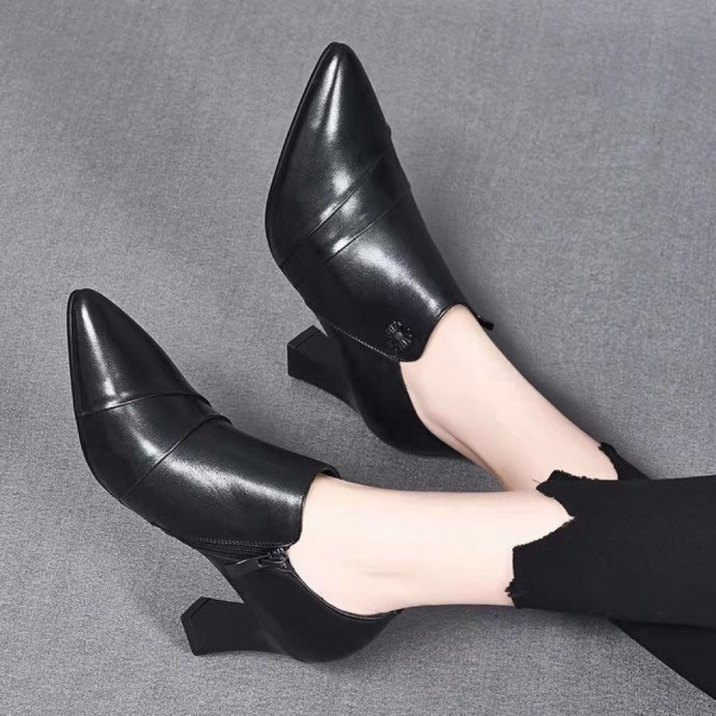 Tacones Altos Cuero Suave Aurora Prisma Íntegro, Elevación Cómoda Todo el Día