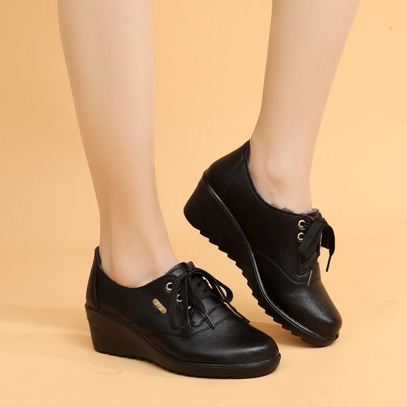 Zapatos Cuña Cuero Suave Travesía Serenidad, Comodidad y Soporte Todo el Día