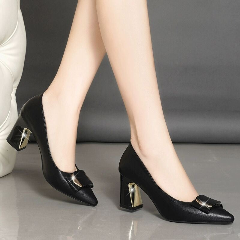 Tacones Altos Cuero Suave Esencia Horizonte Serenidad, Elegancia y Confort sin Dolor