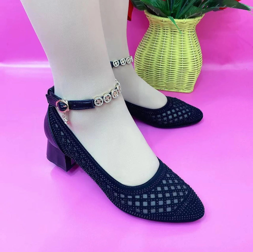 Tacones Altos Malla Transpirable Aura Selene Prisma, Elegancia y Comodidad Todo el Día