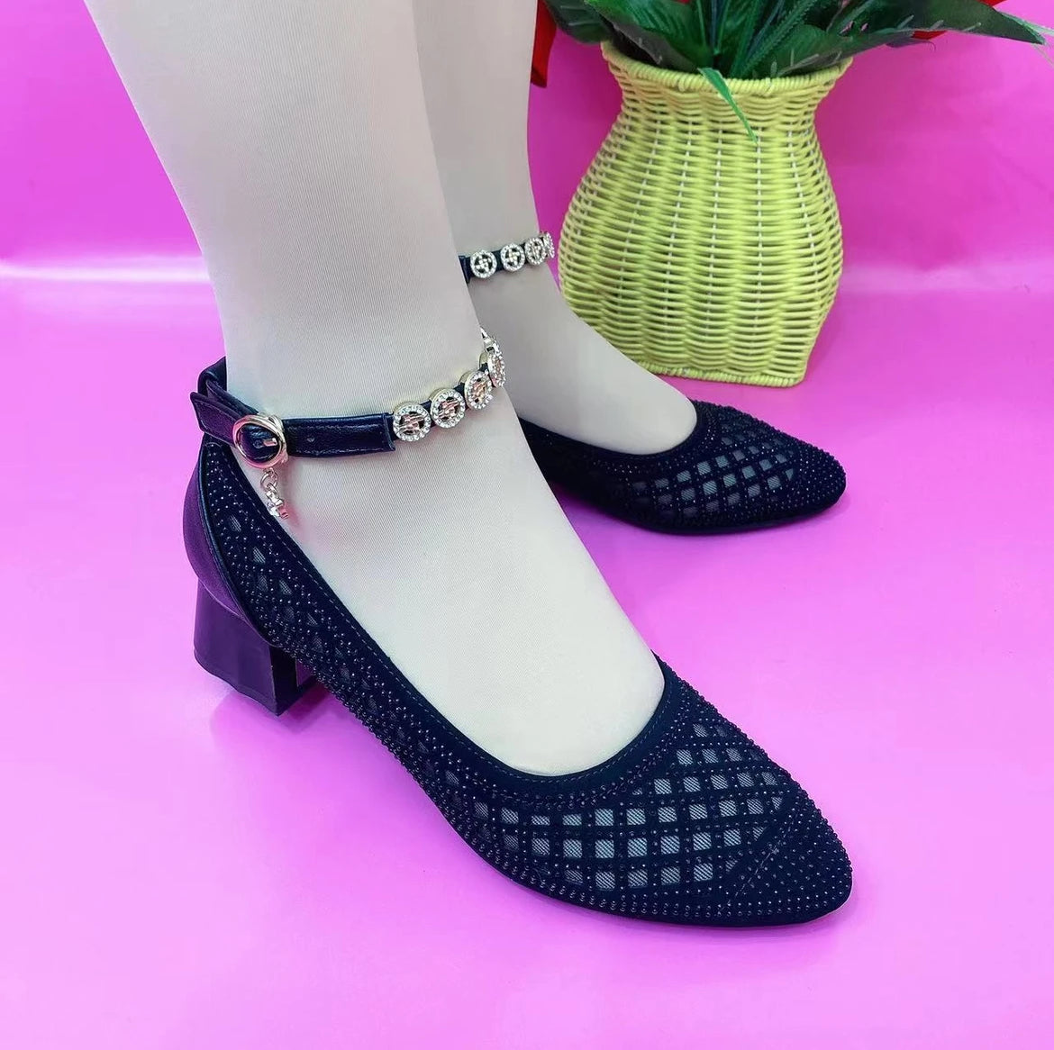 Tacones Altos Malla Transpirable Aura Selene Prisma, Elegancia y Comodidad Todo el Día