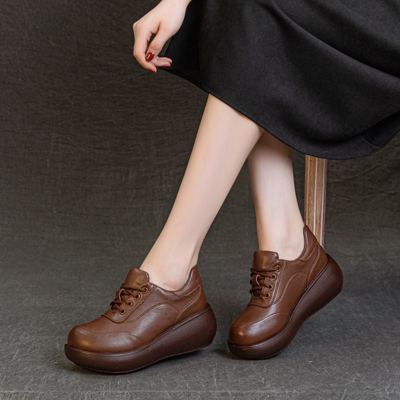 Zapatos Plataforma Cuero Suave Aura Jazz Horizonte, Comodidad y Estilo Todo el Día