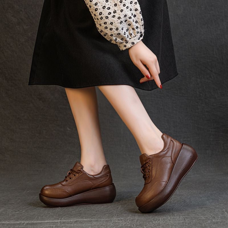 Zapatos Plataforma Cuero Suave Aura Jazz Horizonte, Comodidad y Estilo Todo el Día