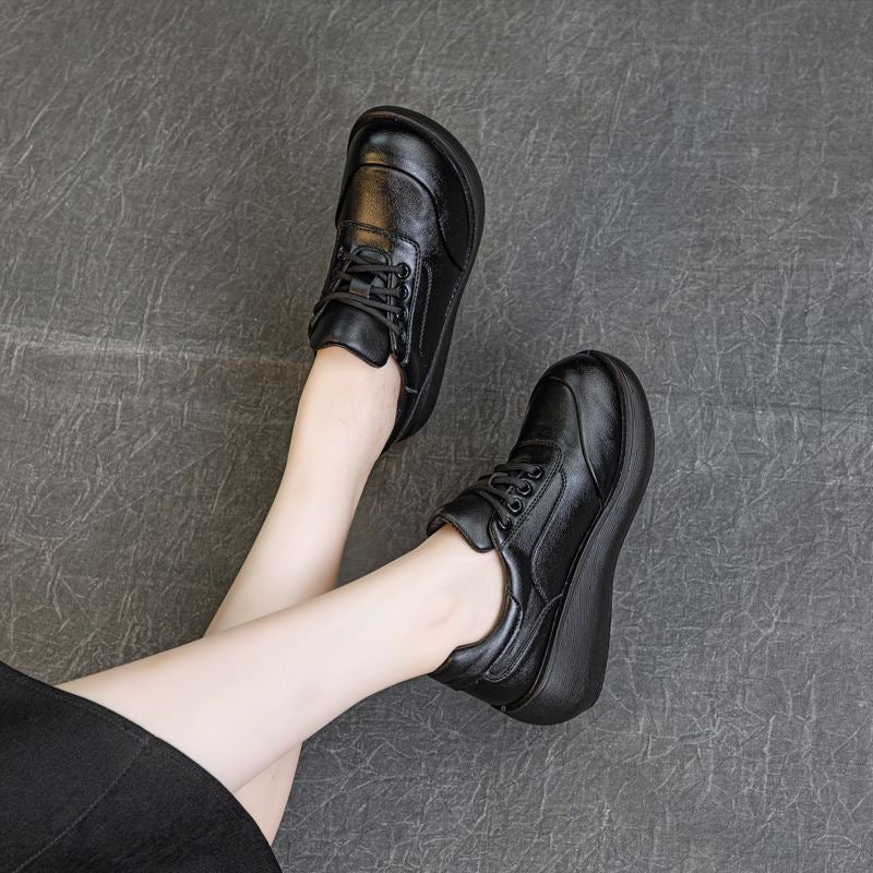 Zapatos Plataforma Cuero Suave Aura Jazz Horizonte, Comodidad y Estilo Todo el Día