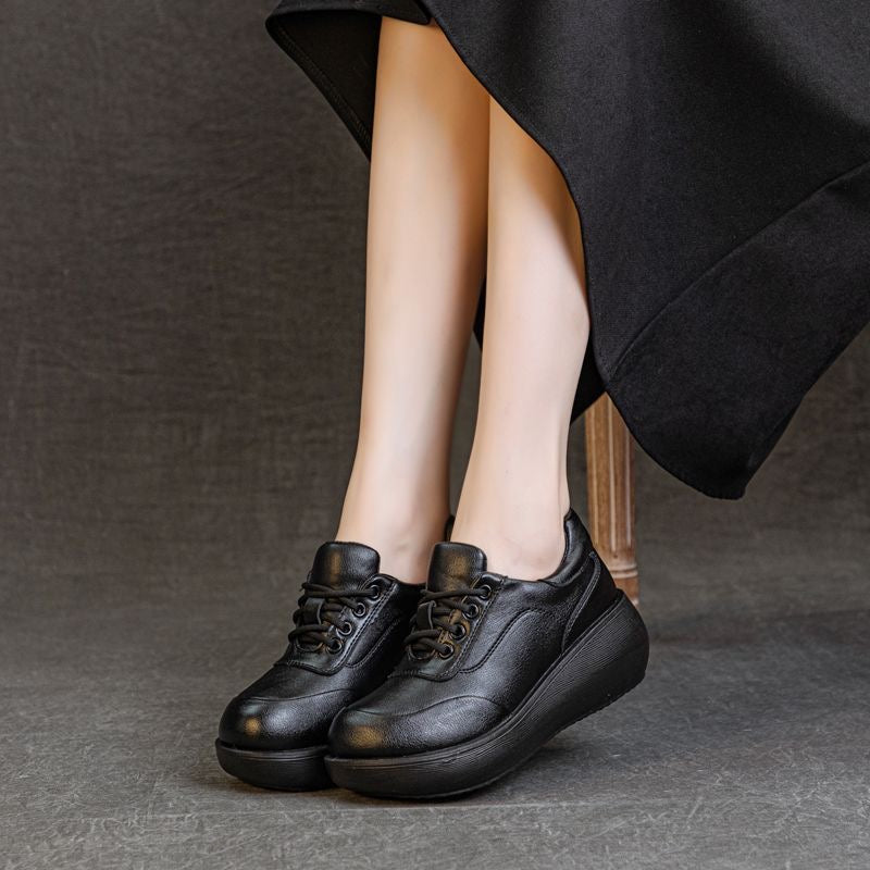 Zapatos Plataforma Cuero Suave Aura Jazz Horizonte, Comodidad y Estilo Todo el Día