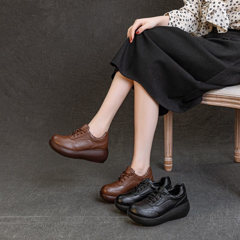 Zapatos Plataforma Cuero Suave Aura Jazz Horizonte, Comodidad y Estilo Todo el Día