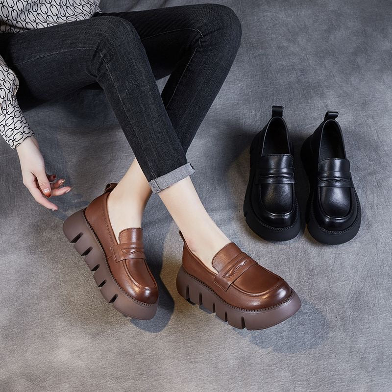 Mocassines Plataforma Cuero Suave Prisma Cumbre Serenidad, Soporte Superior y Comodidad Todo el Día