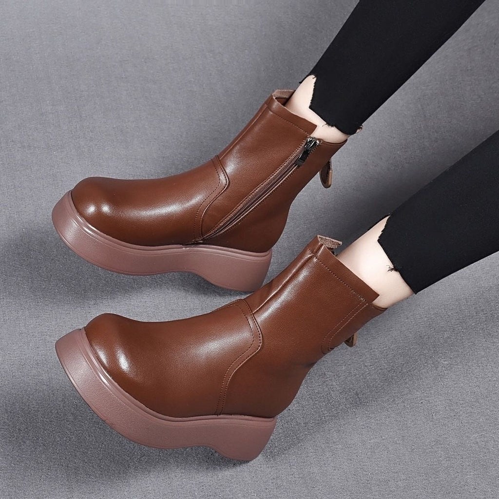 Botas Ortopédicas Cuero Suave Travesía Cumbre Armonía, Corrección Postural y Confort Permanente