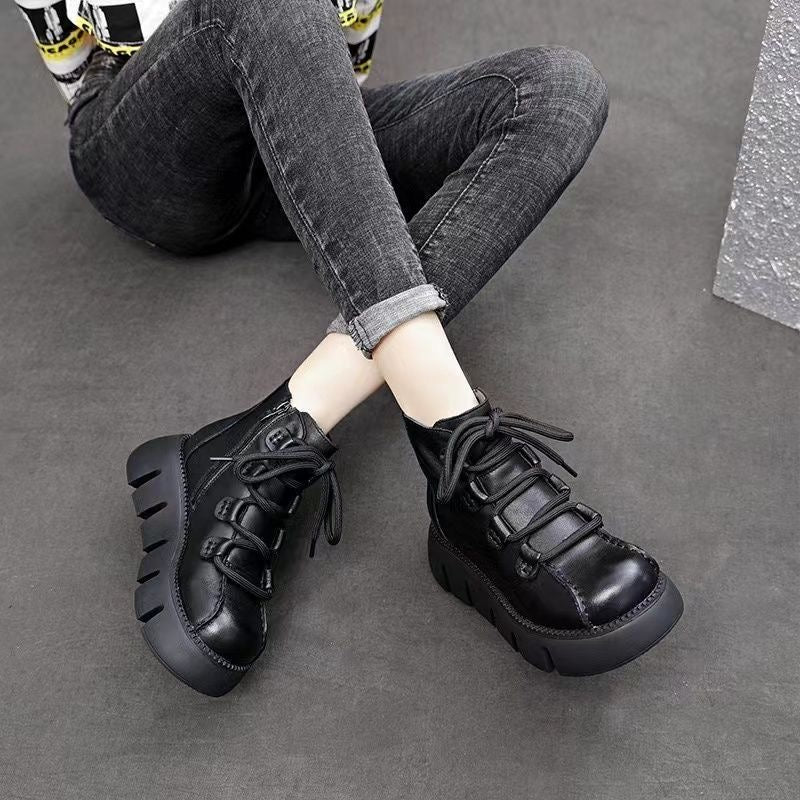 Botas de Nieve Cuero Premium Eclipse Boreal Serenidad, Calidez y Confort Todo el Día