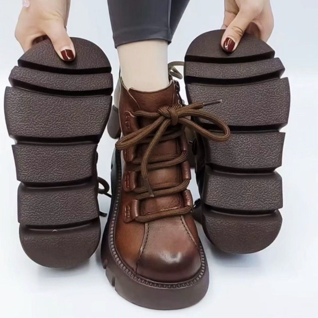 Botas de Nieve Cuero Premium Eclipse Boreal Serenidad, Calidez y Confort Todo el Día