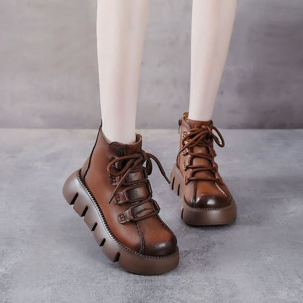 Botas de Nieve Cuero Premium Eclipse Boreal Serenidad, Calidez y Confort Todo el Día