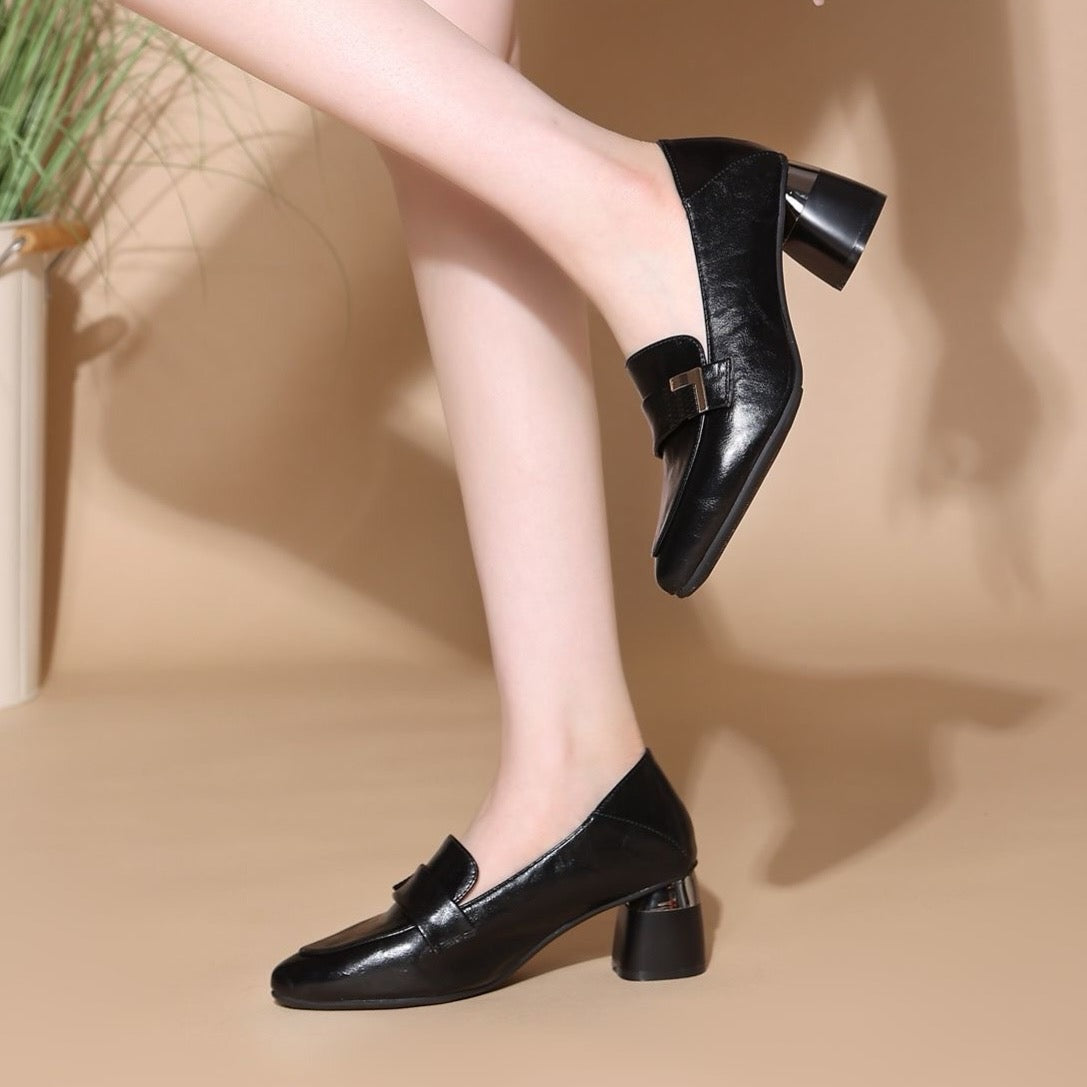 Tacones Altos Cuero Suave Aura Prisma Serenidad, Elegancia y Confort para Todo el Día