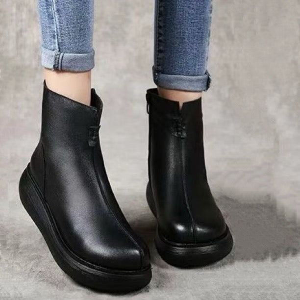 Botines Antideslizantes Cuero Premium Horizonte Nube Íntegro, Comodidad y Calidez en Cada Paso