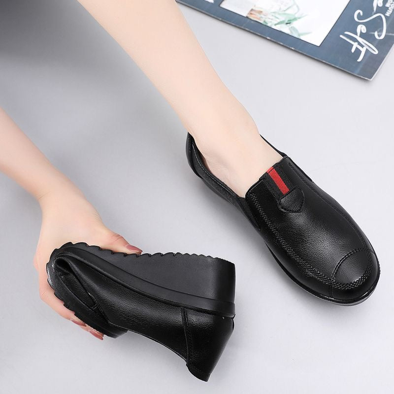 Zapatos de Cuña Cuero Suave Aura Horizonte Serenidad, Máximo Confort y Estabilidad Todo el Día