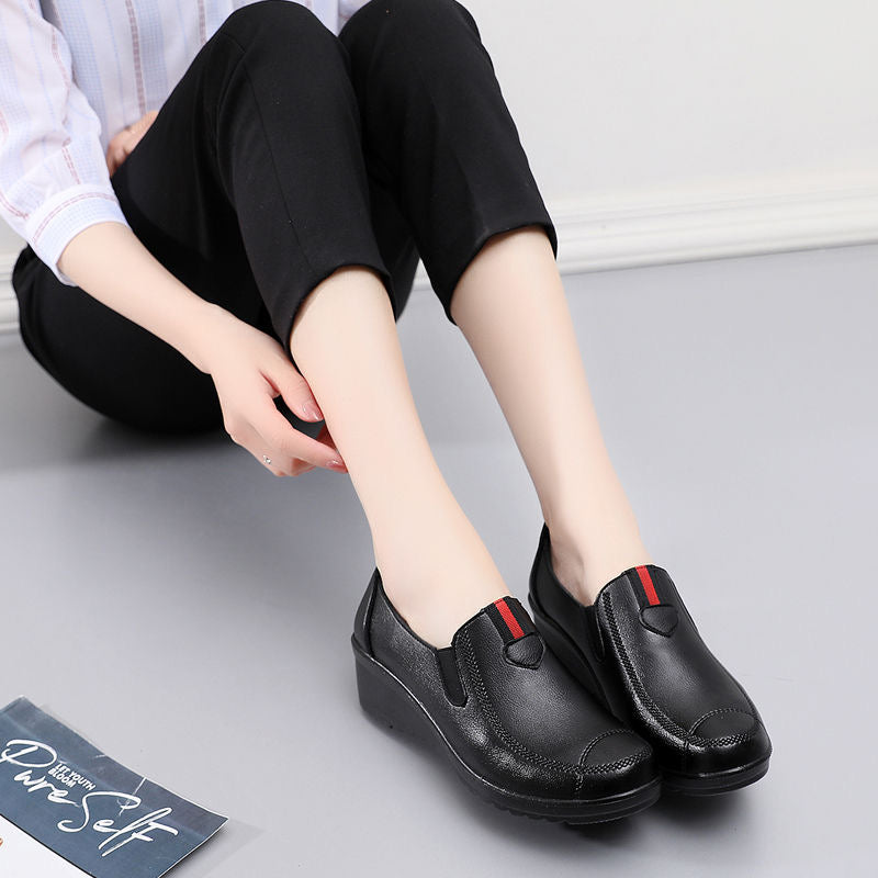 Zapatos de Cuña Cuero Suave Aura Horizonte Serenidad, Máximo Confort y Estabilidad Todo el Día