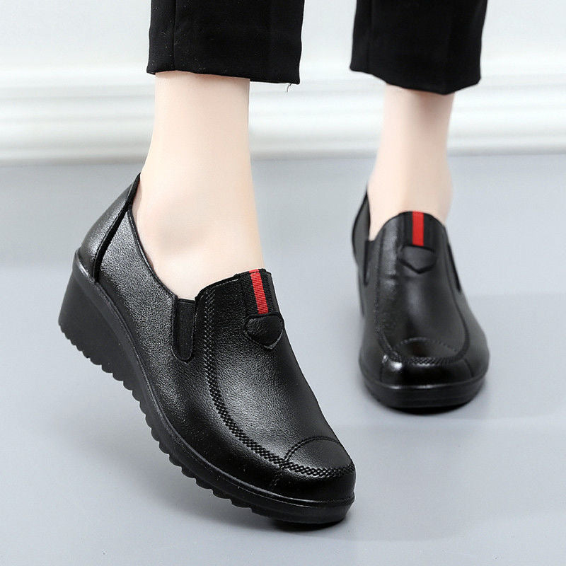 Zapatos de Cuña Cuero Suave Aura Horizonte Serenidad, Máximo Confort y Estabilidad Todo el Día