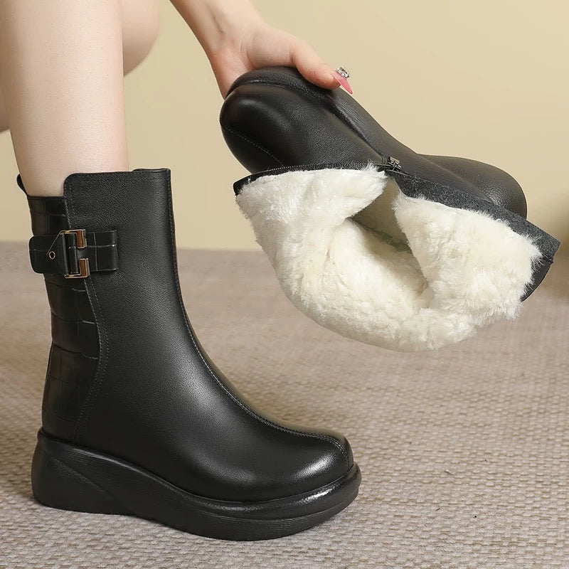 Botines Ortopédicos Cuero Suave Aura Invierno Camino, Calidez y Comodidad Duradera