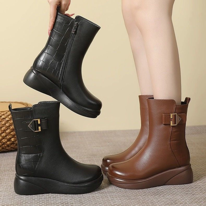 Botines Ortopédicos Cuero Suave Aura Invierno Camino, Calidez y Comodidad Duradera