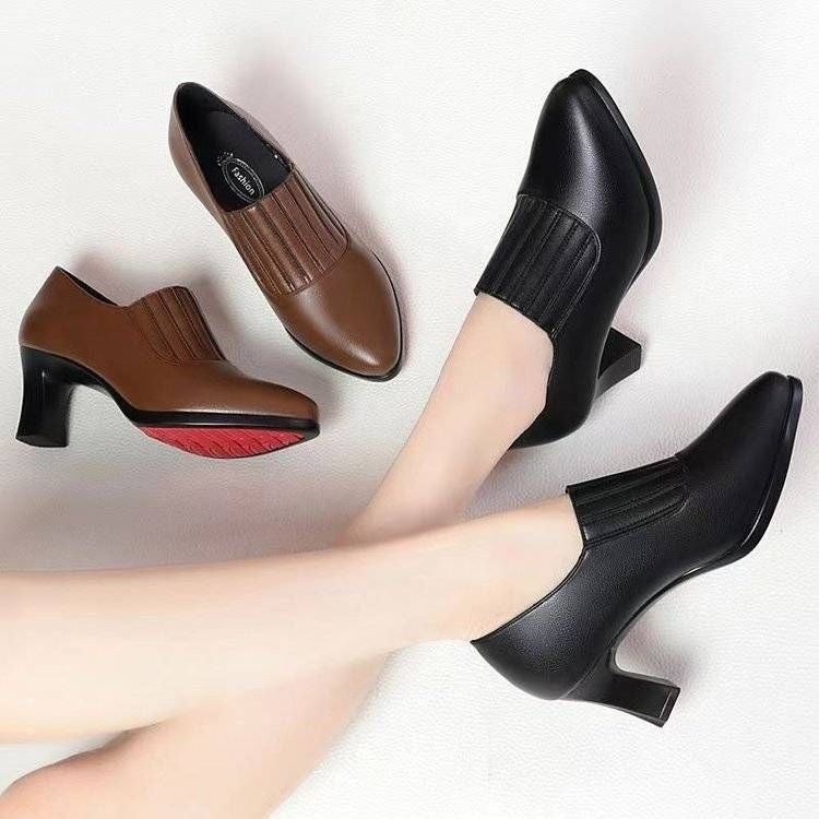 Tacones Altos Cuero Suave Aura Majestad Vértice, Estilo y Confort sin Dolor