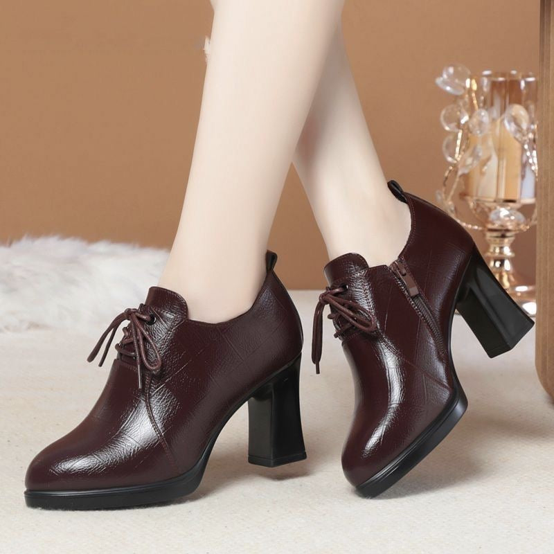 Tacones Altos Cuero Suave Equilibrio Selene Camino, Comodidad y Estabilidad Todo el Día