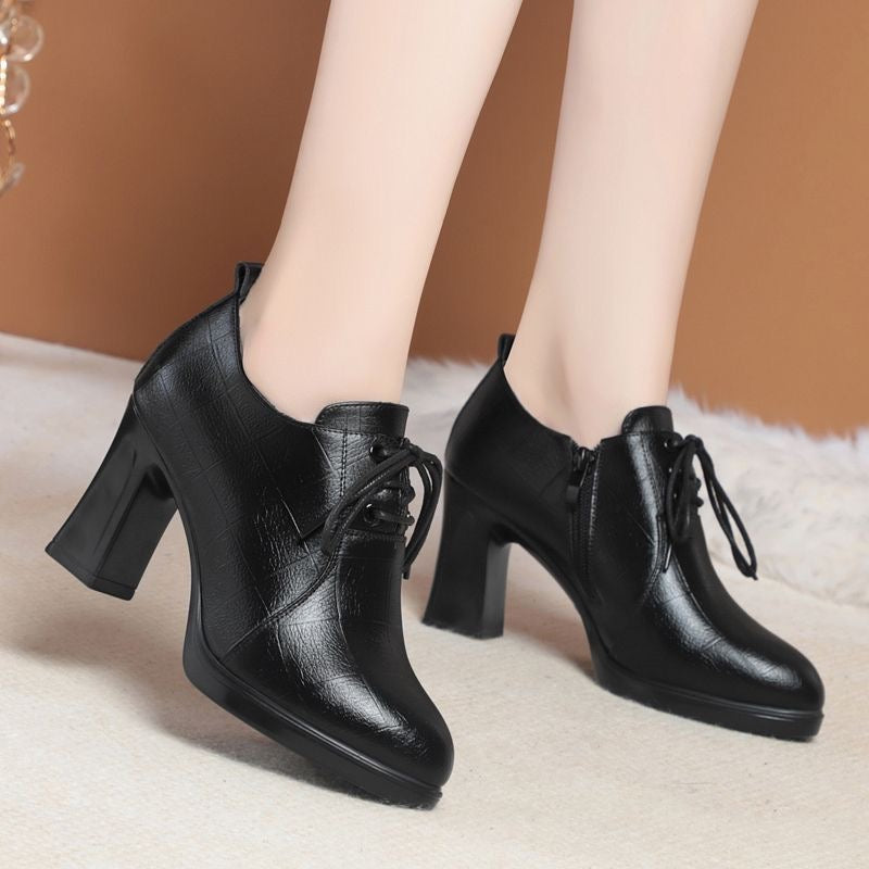 Tacones Altos Cuero Suave Equilibrio Selene Camino, Comodidad y Estabilidad Todo el Día