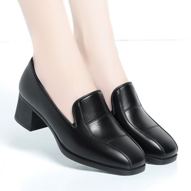 Tacones Medios Cuero Suave Prisma Serenidad, Elegancia Cómoda Para Todo el Día