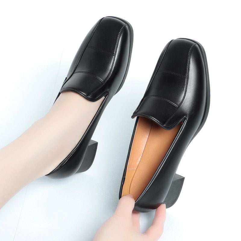 Tacones Medios Cuero Suave Prisma Serenidad, Elegancia Cómoda Para Todo el Día