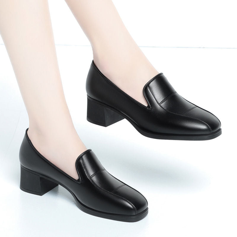 Tacones Medios Cuero Suave Prisma Serenidad, Elegancia Cómoda Para Todo el Día