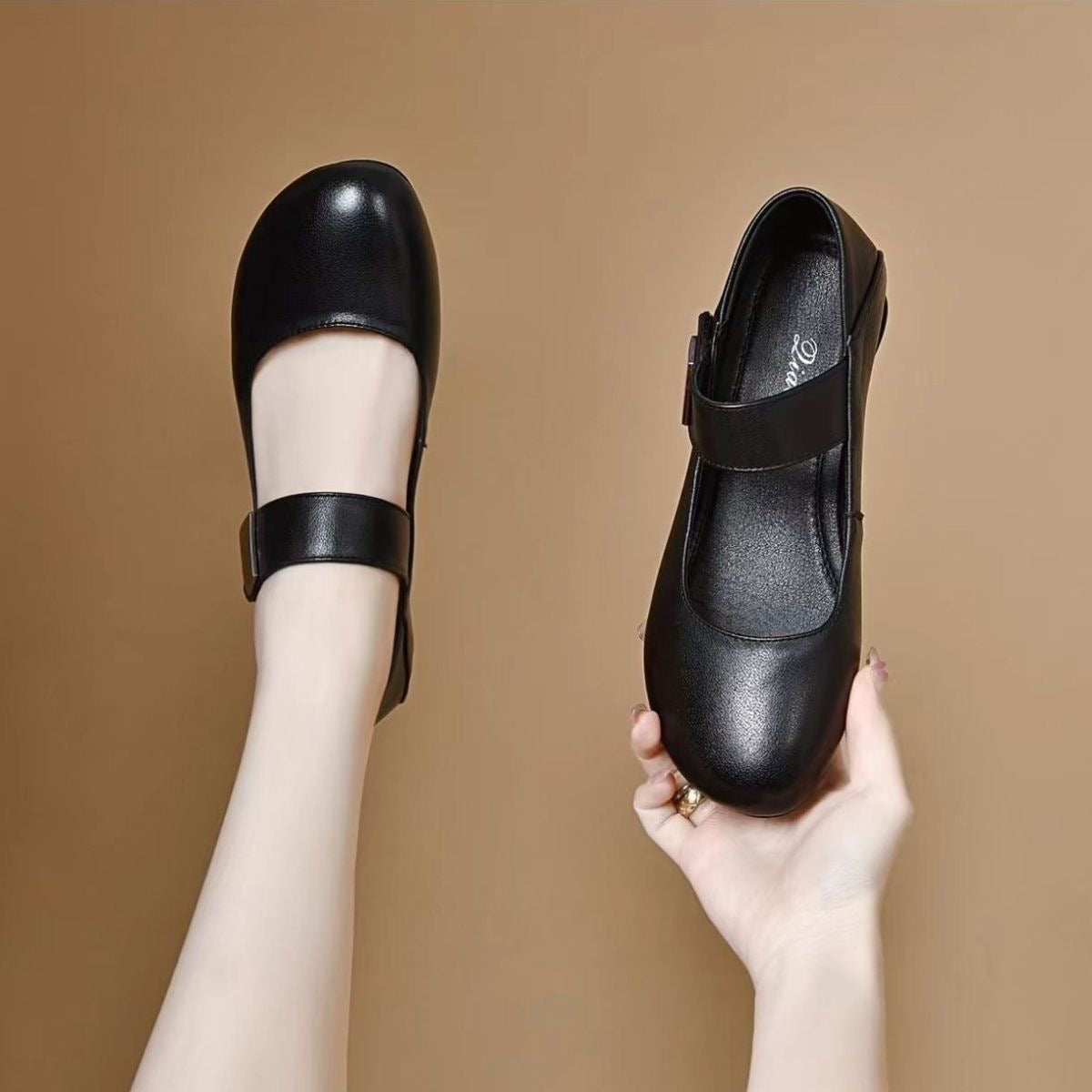 Zapato Plano Cuero Suave Aura Camino Serenidad, Comodidad Superior Todo el Día