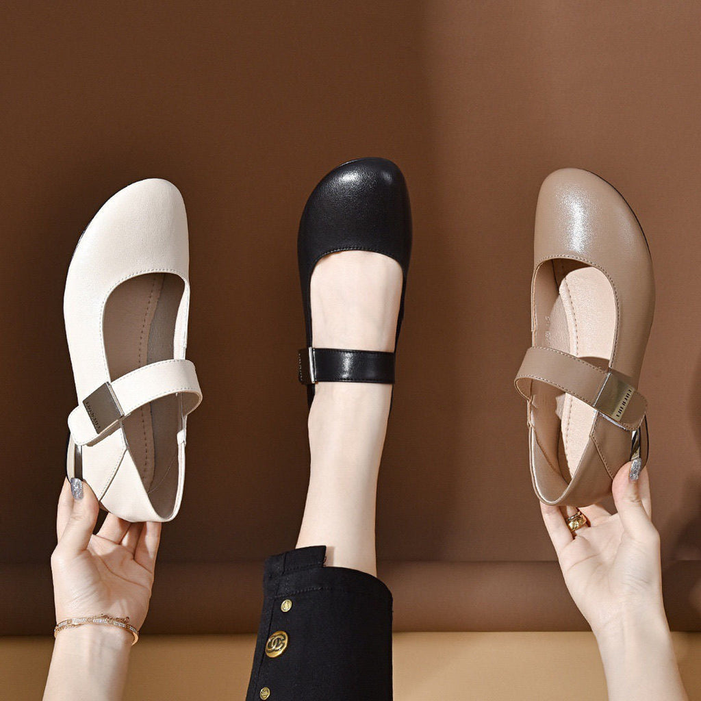 Zapato Plano Cuero Suave Aura Camino Serenidad, Comodidad Superior Todo el Día