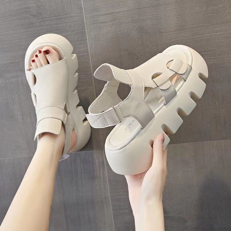 Sandalias de Plataforma Cuero Suave Travesía Luna Serenidad, Postura Óptima y Confort Prolongado