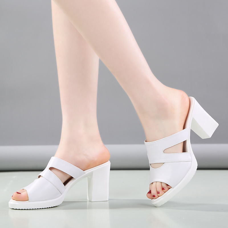 Sandalias de Tacón Cuero Suave Aura Horizonte Jazz, Comodidad y Estilo Todo el Día