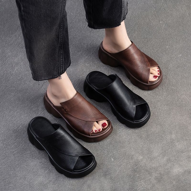 Sandalias de Tacón Cuero Suave Eclipse Armonía Serenidad, Confort y Estilo para Todo el Día