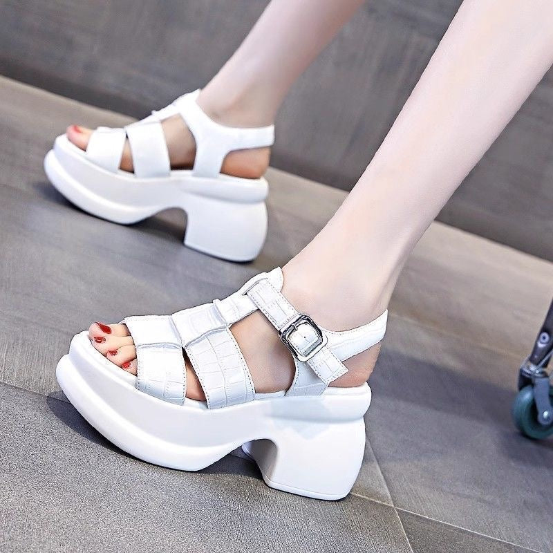 Sandalias de Plataforma Cuero Suave Eclipse Serenidad Prisma, Confort Elevado y Estilo Atemporal