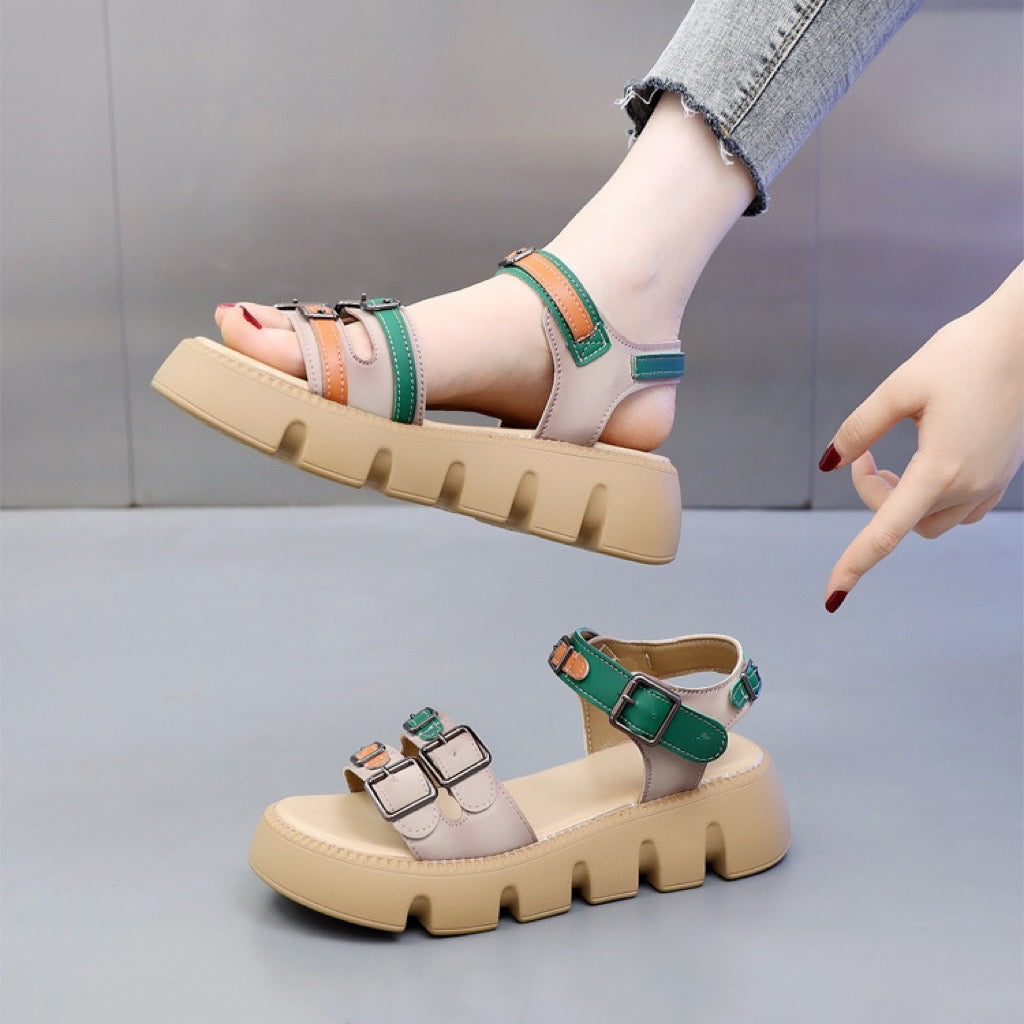 Sandalias de Plataforma Cuero Suave Armonía Cumbre Serenidad, Comodidad y Estilo Todo el Día