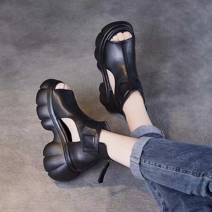 Sandalias de Tacón Cuero Suave Armonía Cumbre Selene, Máxima Comodidad y Estilo Duradero