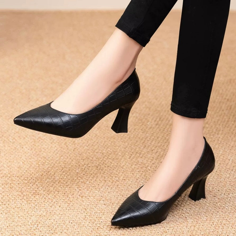 Tacones Altos Cuero Suave Aurora Ímpetu Selene, Elegancia y Bienestar Todo el Día