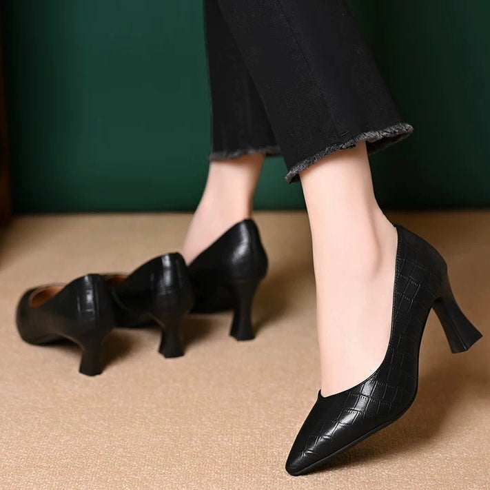 Tacones Altos Cuero Suave Aurora Ímpetu Selene, Elegancia y Bienestar Todo el Día