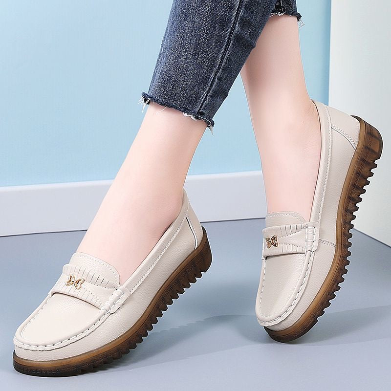 Zapatos Planos Cuero Suave Aura Mariposa Equilibrio, Máximo Confort y Estabilidad Todo el Día