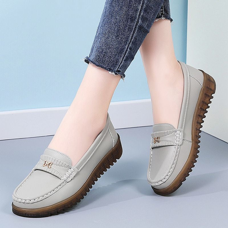 Zapatos Planos Cuero Suave Aura Mariposa Equilibrio, Máximo Confort y Estabilidad Todo el Día