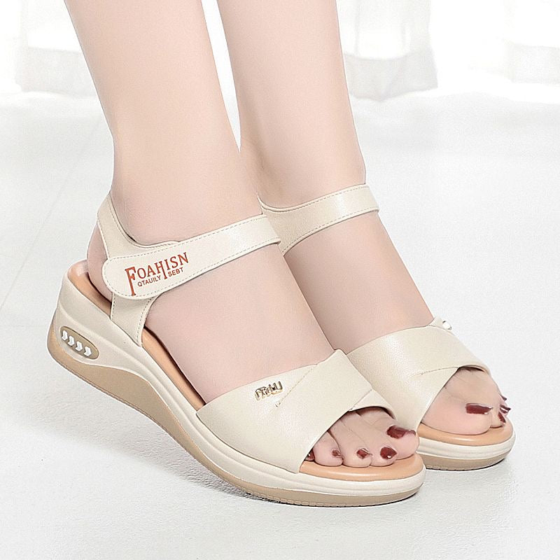 Sandalias Planas Cuero Suave Cielo Aura Camino, Comodidad y Estilo Antideslizante Todo el Día