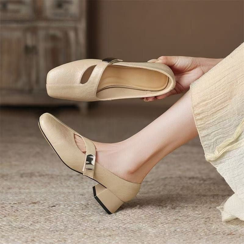 Zapatos de Tacón Cuero Suave Aura Horizonte Calma, Estabilidad y Comodidad Todo el Día