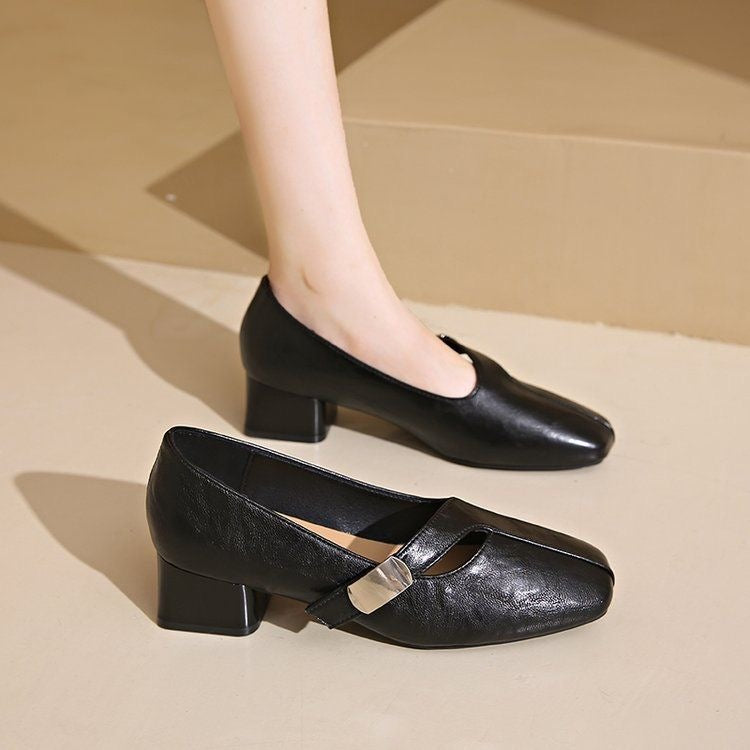Zapatos de Tacón Cuero Suave Aura Horizonte Calma, Estabilidad y Comodidad Todo el Día