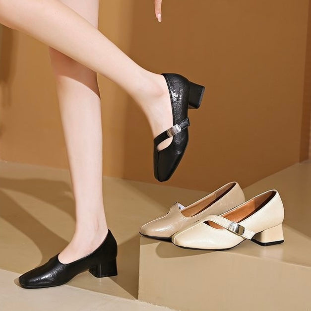 Zapatos de Tacón Cuero Suave Aura Horizonte Calma, Estabilidad y Comodidad Todo el Día
