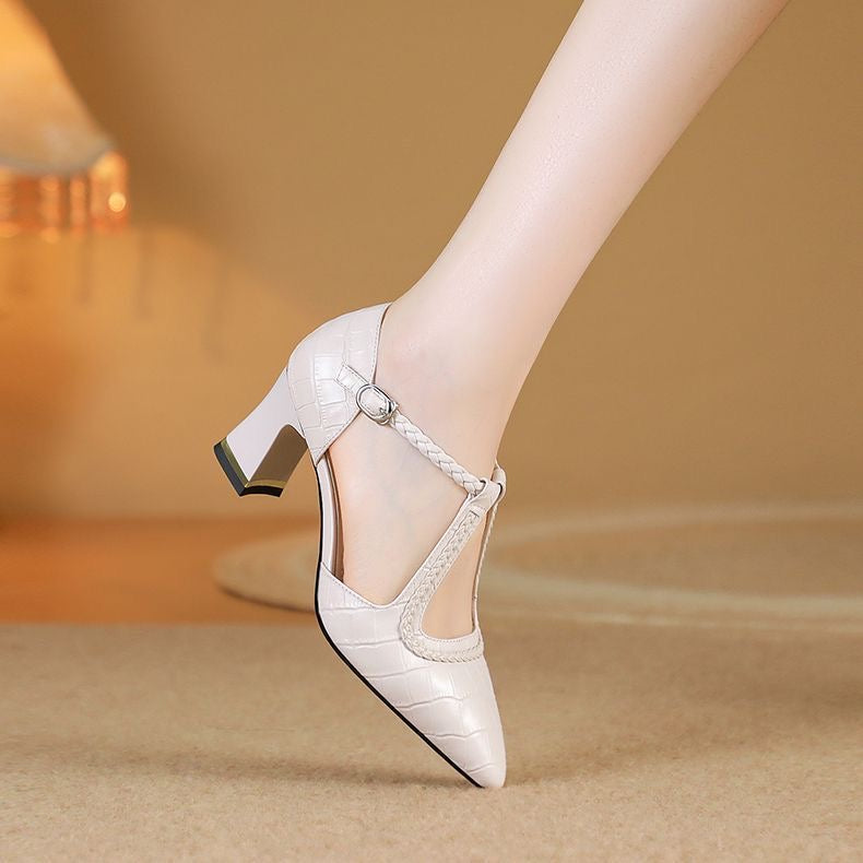 Zapatos de Tacón Cuero Suave Aurora Ritmo Calma, Soporte Superior y Confort Todo el Día