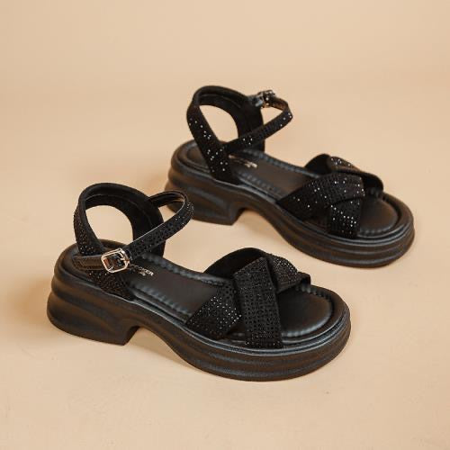 Sandalias de Tacón Cuero Suave Aura Bosque Jazz, Confort Elegante y Soporte Ortopédico