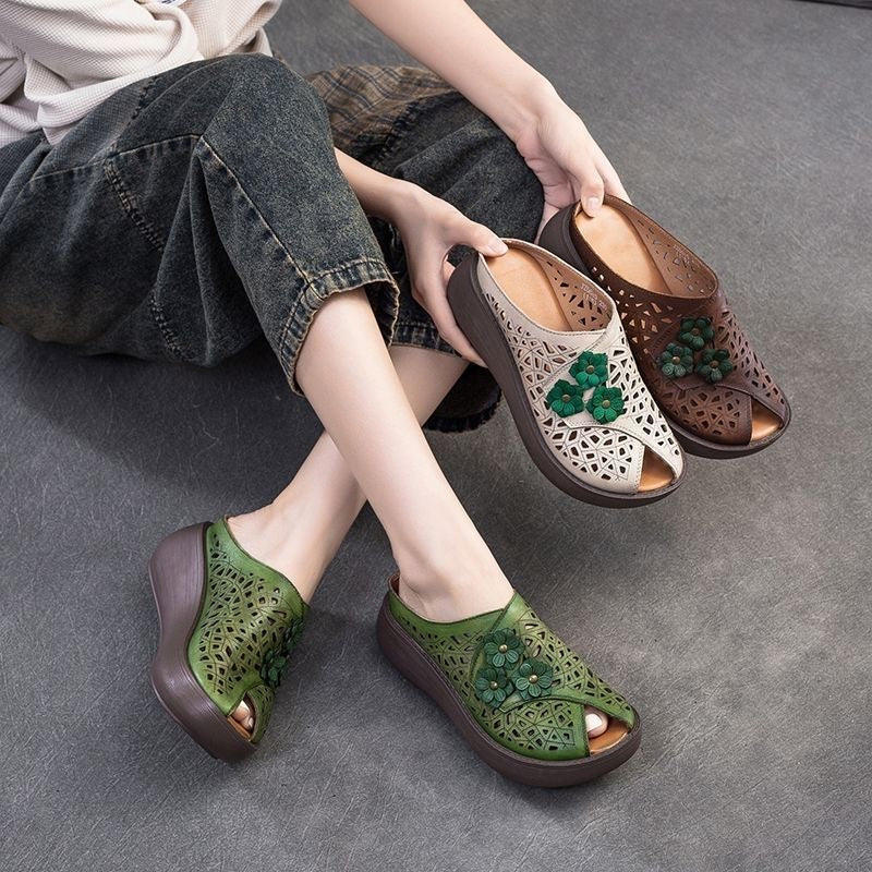 Sandalias de Tacón Cuero Suave Eclipse Gaia Serenidad, Postura Mejorada y Comodidad Todo el Día